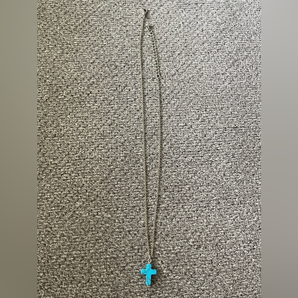 Blue cross necklace